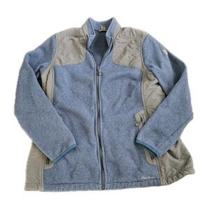 Eddie Bauer Womens Fleece Jacket Blue Grey Gray Size‎ T2XL